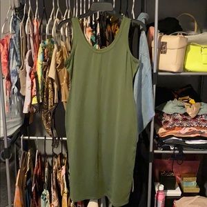 Olive green bodycon dress